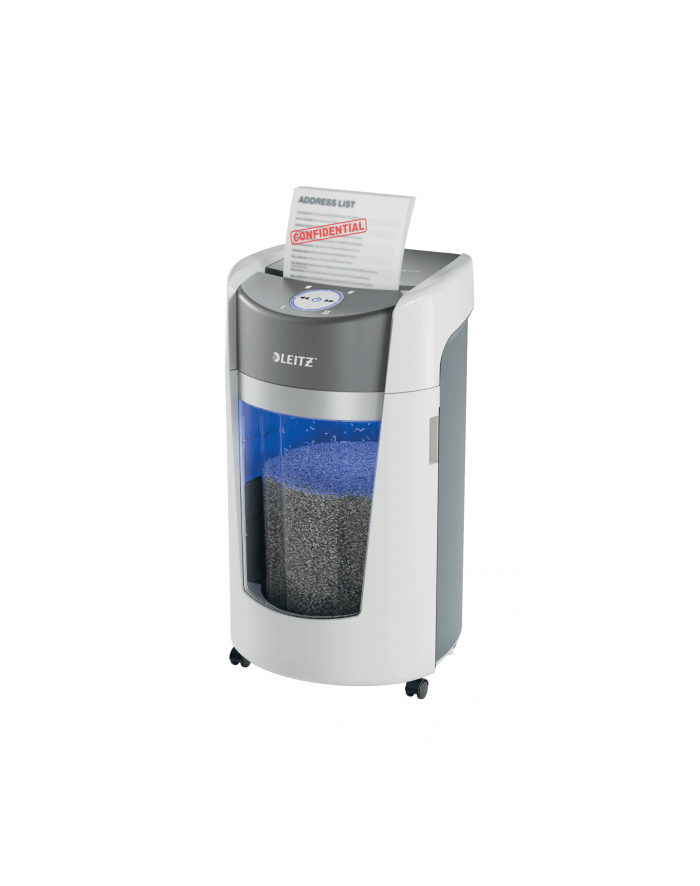 Niszczarka LEITZ IQ OptiMax Office 35 L, P-5, Ścinki 2x15, Automatyczny Start/Stop, Funkcja cofania, Obczerwonyowy pojemnik - 33% większa pojemność na ścinki główny