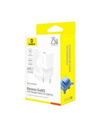 Ładowarka sieciowa Baseus GaN5 1C 25W EU (biały)