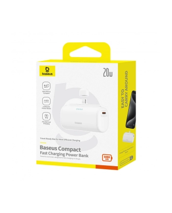 Powerbank Baseus Compact IP 5000mAh 20W USB-C/Lightning (biały)