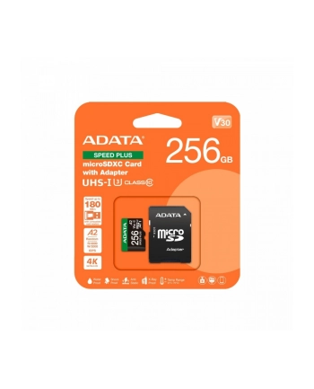 adata Karta microSD Speed Plus 256GB UHS1 U3 V30 A2 180/160 MB/s nr 1