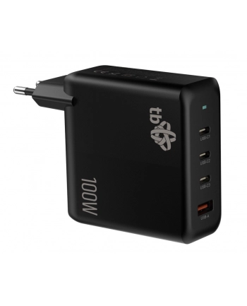 tb Ładowarka sieciowa 3x USB C + USB A Power Delivery czarna, GaN 100W