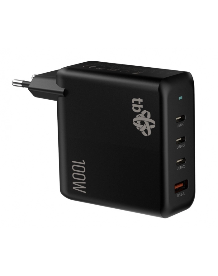 tb Ładowarka sieciowa 3x USB C + USB A Power Delivery czarna, GaN 100W główny