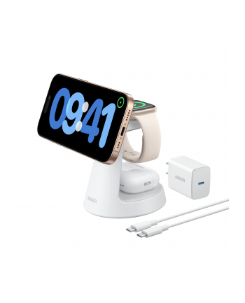 anker Stacja 3w1 stojak zestaw kabel+ładowarka biała nr 1