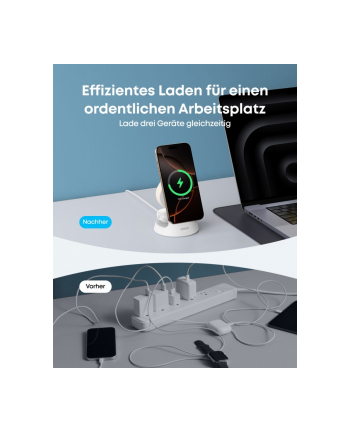 anker Stacja 3w1 stojak zestaw kabel+ładowarka biała nr 1
