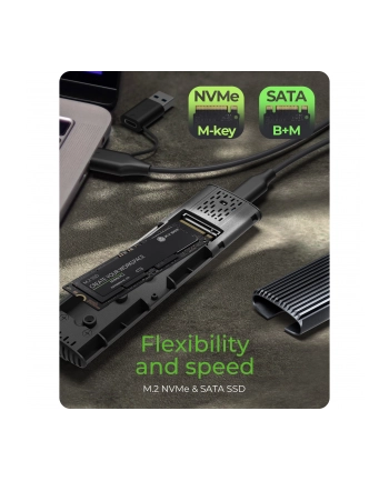 ICY BOX IB-1808MCT-CU31 M.2 NVMe ' SATA SSD Enclosure via USB Type-C nr 2