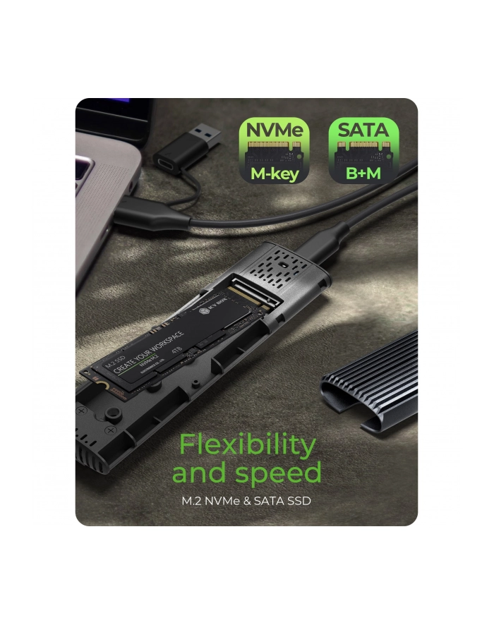 ICY BOX IB-1808MCT-CU31 M.2 NVMe ' SATA SSD Enclosure via USB Type-C główny