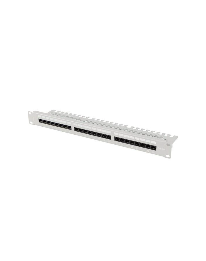 LANBERG patch panel 24 port 1U cat.6A UTP black with cable organizer główny