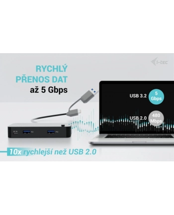 I-TEC Universal KVM HUB 2x USB-C 3.2 Gen.1 + 2x USB-A 3.2 Gen.1 1x USB-C power-in