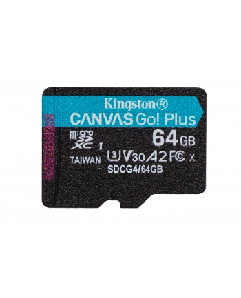 KINGSTON 64GB microSDXC Canvas Go Plus Gen4 200R A2 U3 Single Pack w/o ADP nr 2