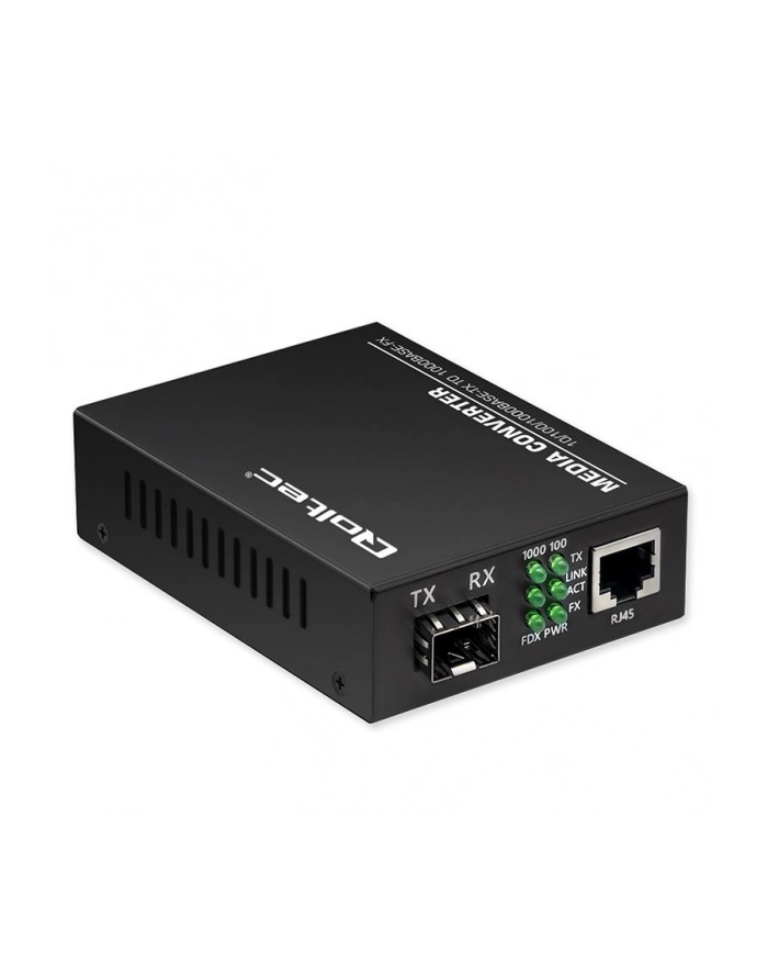 QOLTEC 52295 Dwukierunkowy Media Konwerter SWITCH Ethernet 1x RJ45 1x SFP 1000Mb/s 5V główny