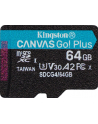 KINGSTON 64GB microSDXC Canvas Go Plus Gen4 200R A2 U3 Single Pack w/o ADP - nr 6