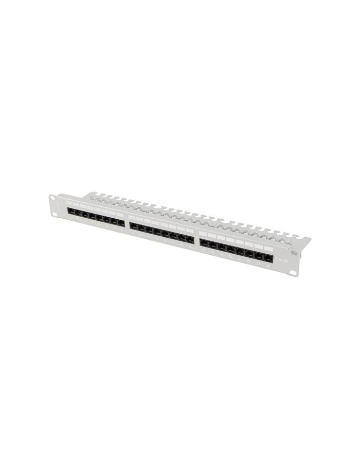 LANBERG patch panel 24 port 1U cat.6A UTP black with cable organizer główny