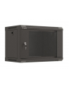 LANBERG Szafa instalacyjna wisząca 19 '' 6U/540x350 flat pack czarna drzwi przeszklone - nr 1