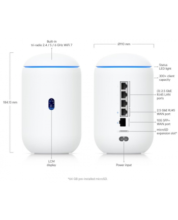 ubiquiti networks UBIQUITI UDR7 Desktop 10G Cloud Gateway Wifi 7 Poe Switch