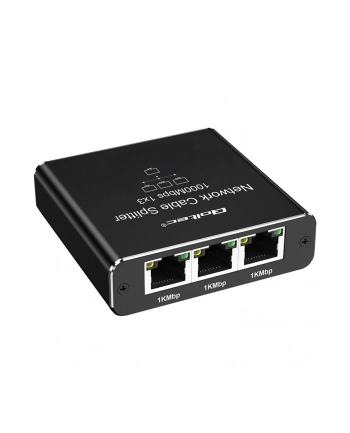 QOLTEC 52294 Rozdzielacz Splitter Ethernet mini SWITCH 1x3 RJ45 1000Mb/s USB C Aluminium nr 1