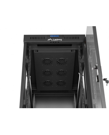 Szafa instalacyjna Rack Lanberg stojąca 19'' 32U 600x1000 czarna drzwi przeszklone LCD (flat pack) nr 2