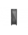 Szafa instalacyjna Rack Lanberg stojąca 19'' 32U 600x1000 czarna drzwi przeszklone LCD (flat pack) - nr 6