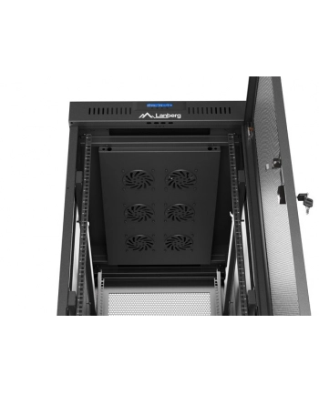 Szafa instalacyjna Rack Lanberg 19'' 32U 600x1000 czarna drzwi perforowane LCD (flat pack) nr 2