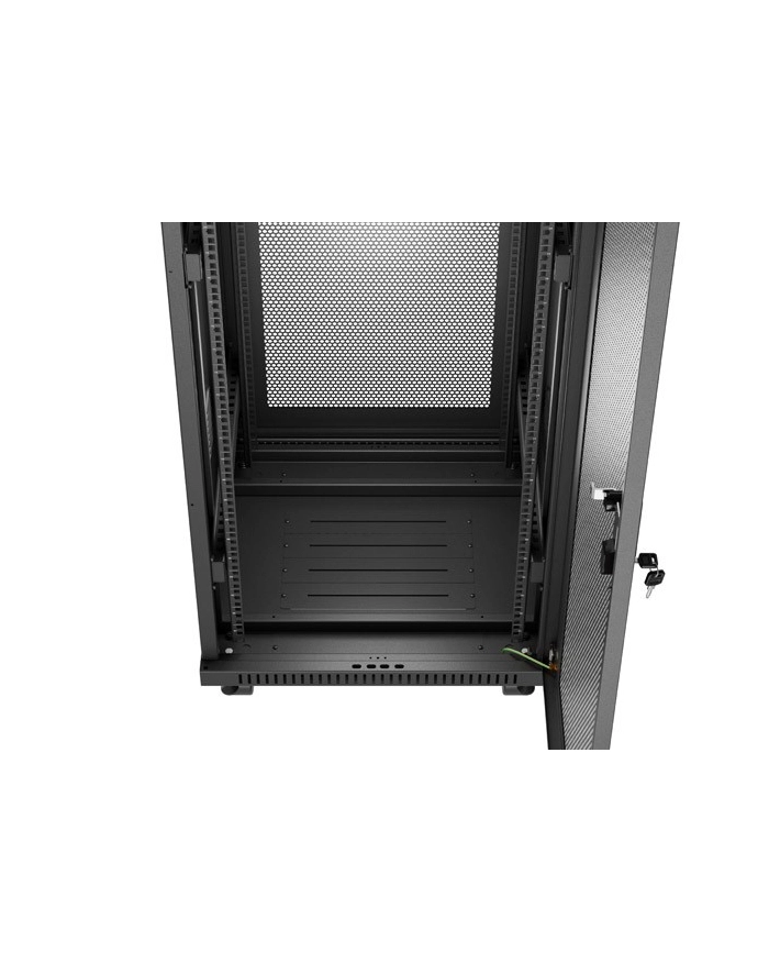 Szafa instalacyjna Rack Lanberg stojąca 19'' 37U 600x600 czarna drzwi perforowane LCD (flat pack) główny