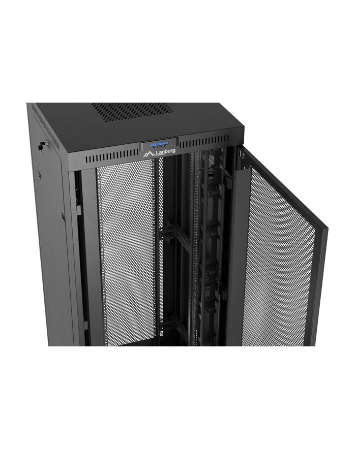 Szafa instalacyjna Rack Lanberg stojąca 19'' 37U 800x800 czarna drzwi performowane LCD (flat pack) główny