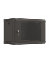 LANBERG Szafa instalacyjna wisząca 19 '' 6U/540x350 flat pack czarna drzwi przeszklone - nr 1