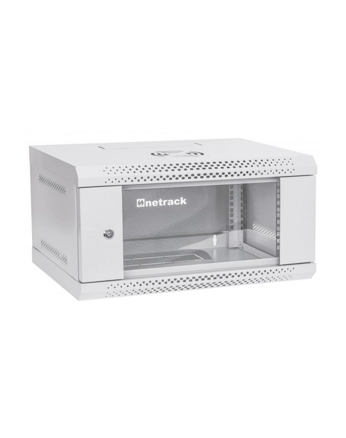 Szafa wisząca RACK 19'' 4U, 400mm, Netrack ECO-Line, szara, drzwi przeszklone główny