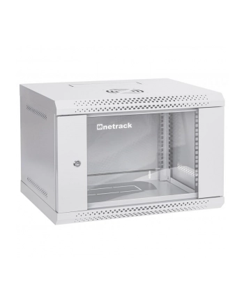Szafa wisząca RACK 19'' 6U, 400mm, Netrack ECO-Line, szara, drzwi przeszklone nr 1