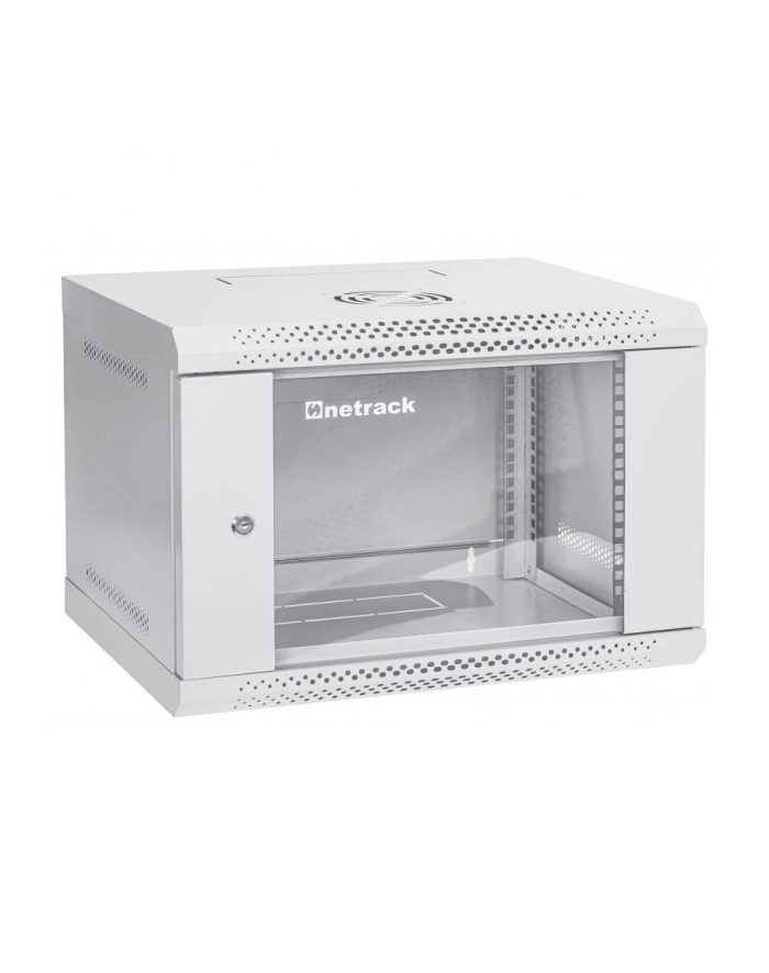 Szafa wisząca RACK 19'' 6U, 400mm, Netrack ECO-Line, szara, drzwi przeszklone główny