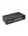 Switch niezarządzalny Qoltec przełącznik sieciowy FAST Ethernet 8x RJ45 PoE 2x RJ45 Uplink 1x SFP | 120W | 1000 Mb/s - nr 1