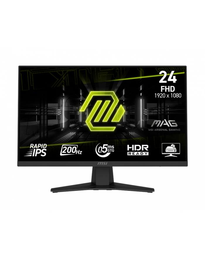 Monitor MSI 23,8'' MAG 244F Rapid IPS FHD 200Hz HDMI DP główny
