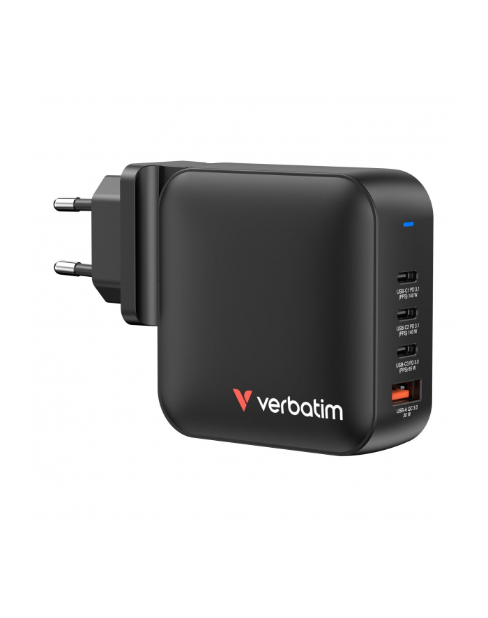 Ładowarka ścienna Verbatim Mini GaN 165W 3xUSB-C PD 1xUSB-A QC 3.0 główny