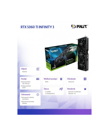 palit Karta graficzna RTX 5060 TI INFINITY 3 16GB GDDR7 128bit 3DP/HDMI