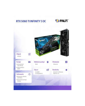 palit Karta graficzna RTX 5060 TI INFINITY 3 OC 16GB GDDR7 128bit 3DP/HDMI