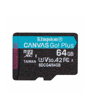 kingston Karta pamięci microSD 64GB Canvas Go! Plus 200MB/s A2 U3 V30