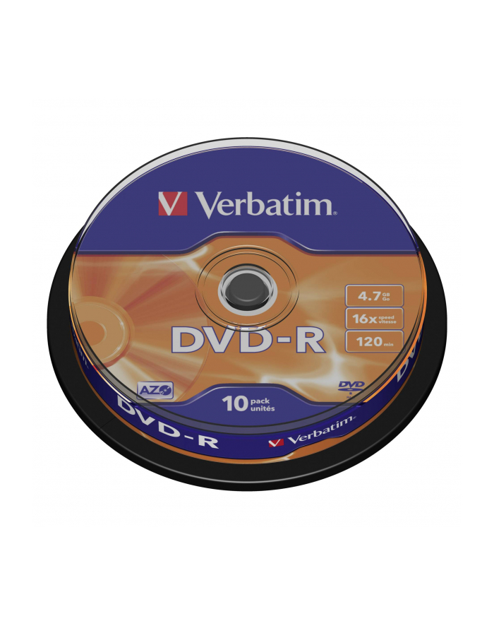 DVD-R Verbatim [ cake box 10 | 4.7GB | 16x | matte silver ] główny