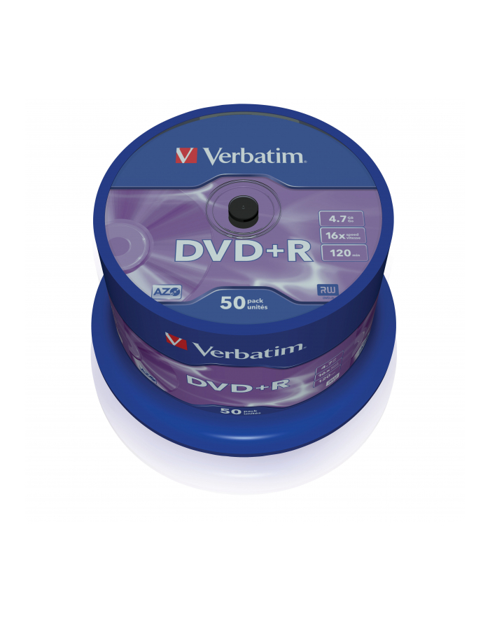 DVD+R Verbatim [ cake box 50 | 4.7GB | 16x | matte silver ] główny