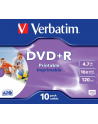 DVD+R Verbatim [ jewel case 10 | 4.7GB | 16x | do nadruku ] - nr 22