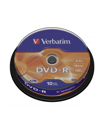 DVD-R Verbatim [ cake box 10 | 4.7GB | 16x | matte silver ] nr 1