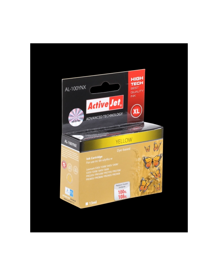 ActiveJet AL-100Y tusz Yellow do drukarek Lexmark (zam.14N1071E  nr100XL/108XL) główny
