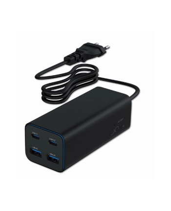 gembird Ładowarka uniwersalna 100W GaN 2xUSB-A 2xUSB-C szybkie ładowanie czarna