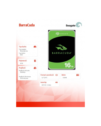 seagate Dysk twardy BarraCuda 16TB 3.5 cala ST16000DM001 nr 2