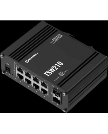 teltonika Przełącznik niezarządzalny TSW210 Switch 2xSFP 8xPoE+ 8xGbE DIN RAIL Back Panel