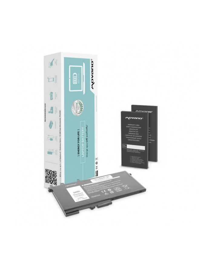 Bateria Movano do notebooka Dell Latitude 3DDDG, E5280, 5280, E5480, 5480, 5490, E5580, 5580 (11.4V) (3000 mAh) główny