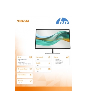 hp inc. Monitor S5 Pro 527pu QHD USB-C MNTR 9E0G5AA#ABB