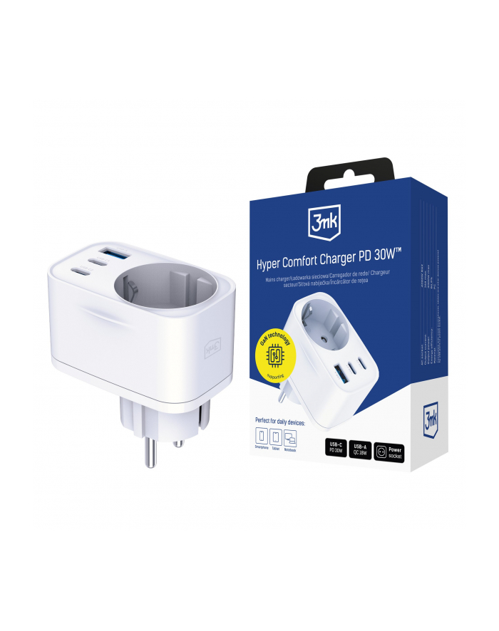 3mk pczerwonyection Ładowarka sieciowa 3mk Hyper Comfort Charger GaN PD 30W główny
