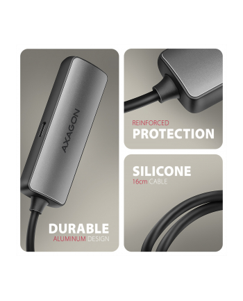 axagon RVC-HI8KPD Adapter aktywny USB-C -> HDMI 8K/60Hz, Aluminum, PD100W, 16cm kabel