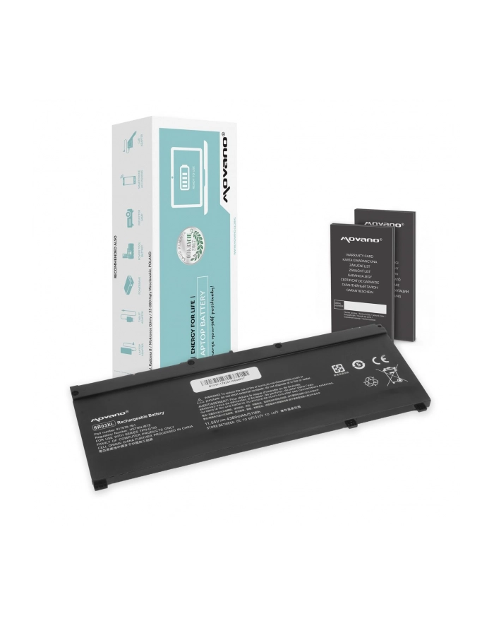 Bateria Movano do notebooka HP Pavilion Gaming 15, 17, SR03XL, Omen 15-DC (11.55V) (4380 mAh) główny
