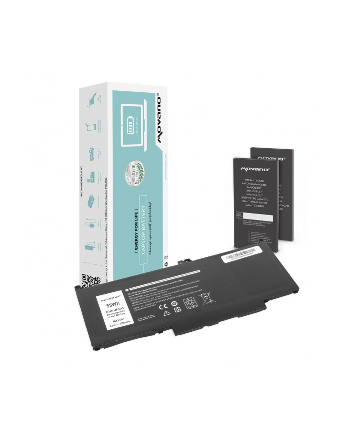 Bateria Movano do notebooka Dell Latitude 5300, 5310, 7300, 7400, MXV9V (7.4V-7.6V) (7200 mAh) główny