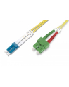 digitus Światłowodowy kabel krosowy (patch cord) jednomodowy SC APC/LC dplx, SM 9/125, OS2, LSOH, 3m, żółty - nr 1