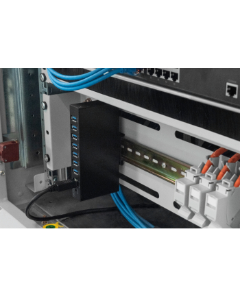 digitus Hub/Koncentrator przemysłowy 7-portowy USB 3.0 SuperSpeed aktywny, metalowa konstrukcja, szyna DIN